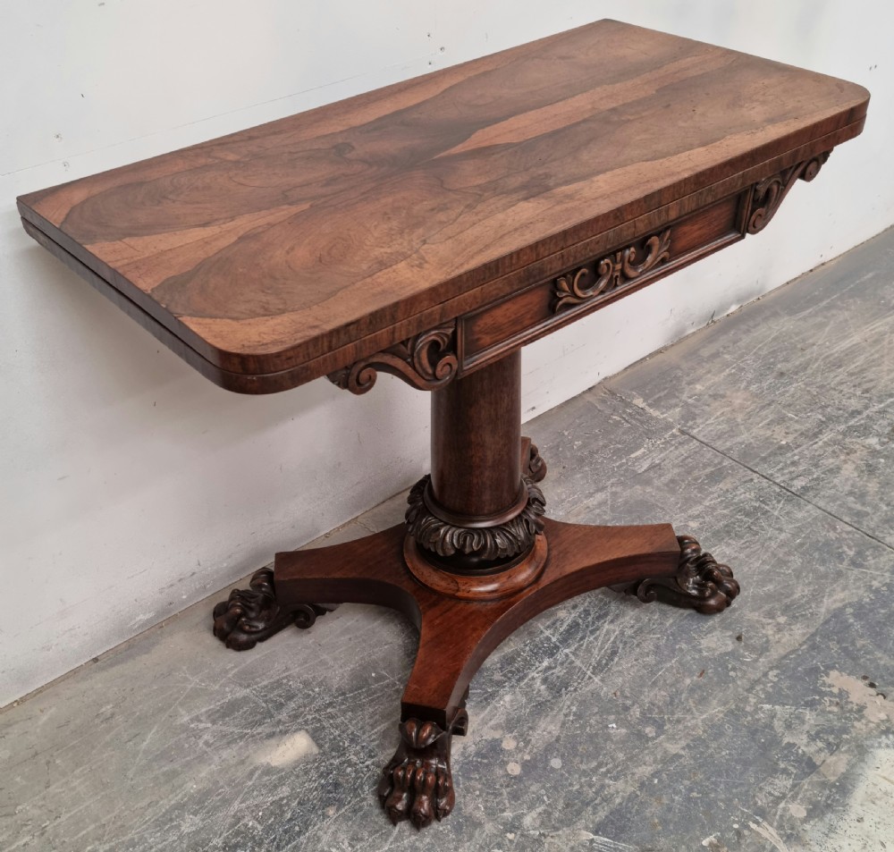 A William iv Rosewood card table. View III