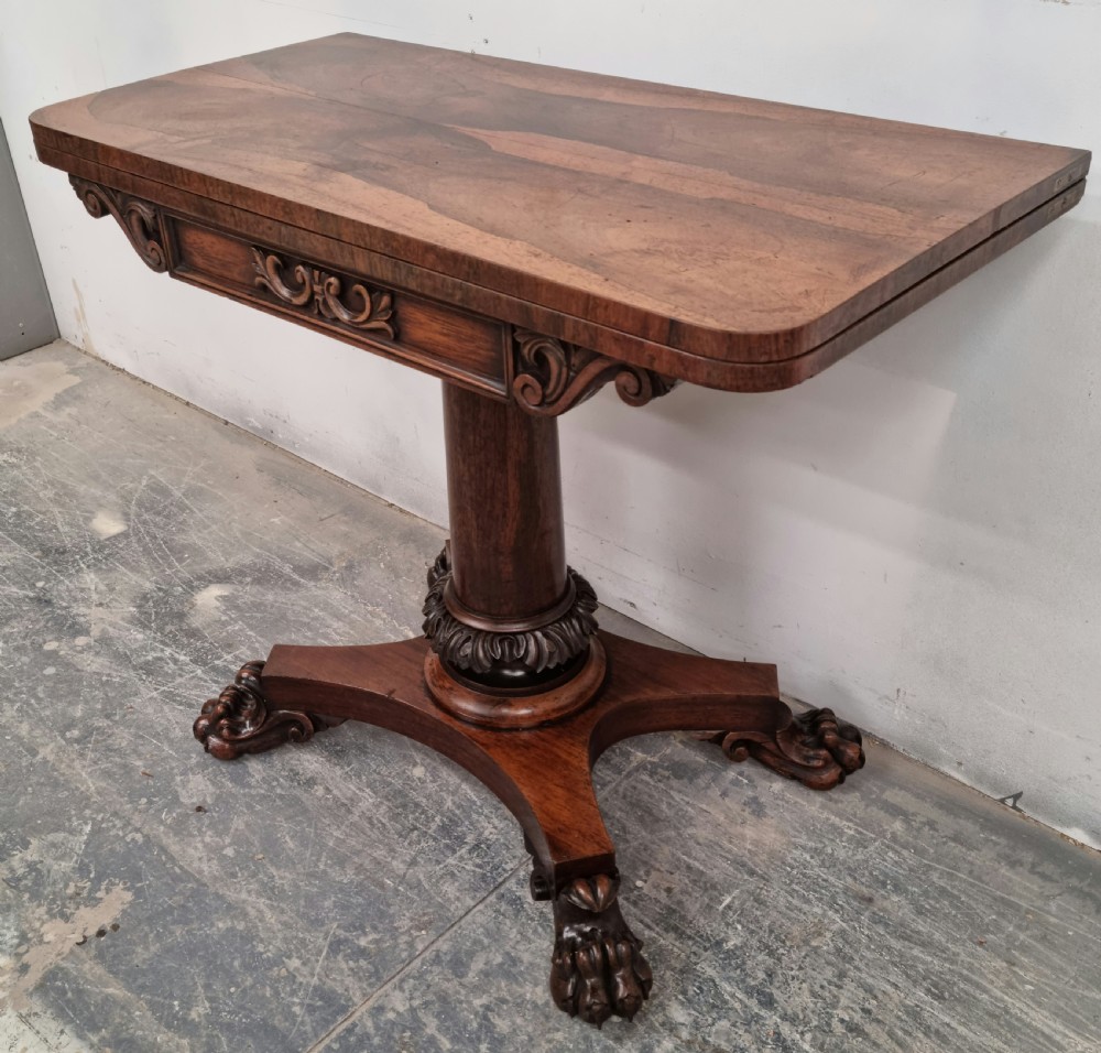 A William iv Rosewood card table. View IV