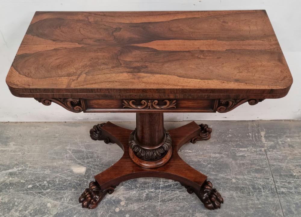 A William iv Rosewood card table. View V
