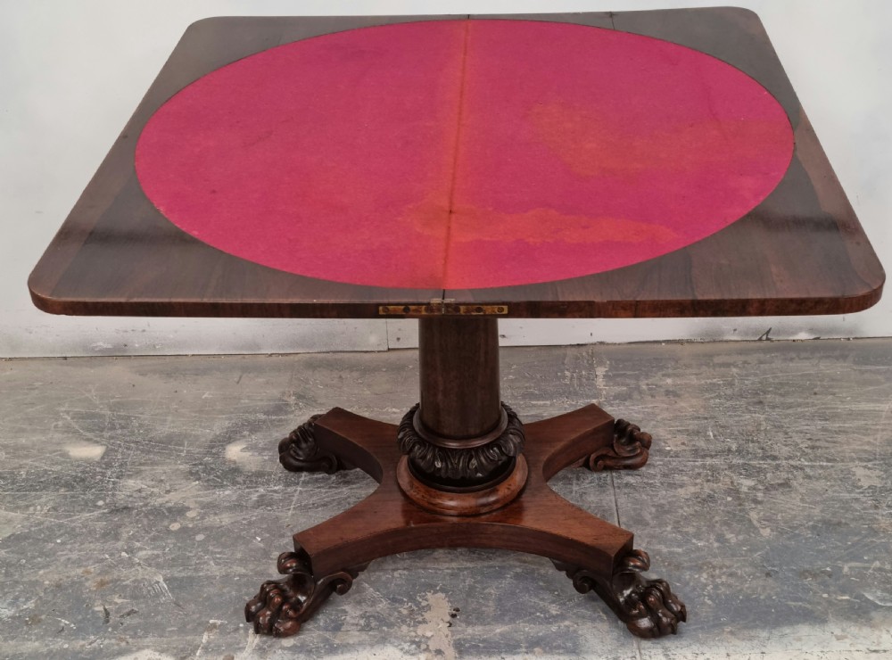 A William iv Rosewood card table. View XI