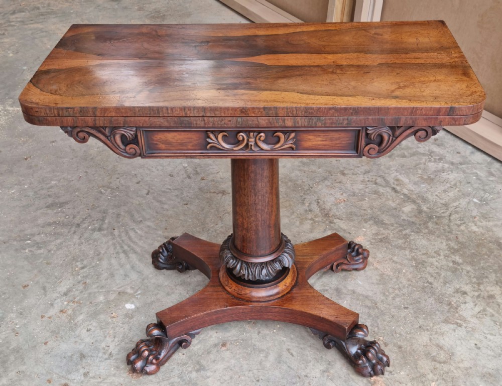 A William iv Rosewood card table. View XII