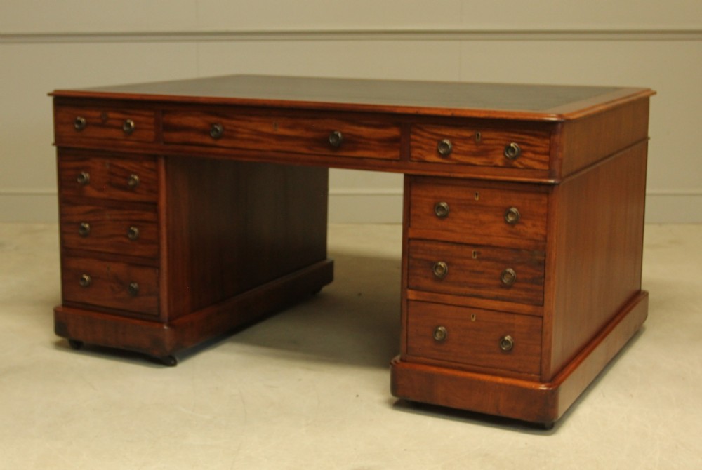 A Victorian mahogany partners desk View III