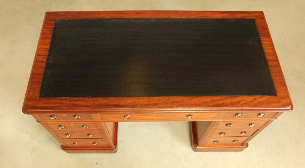 A 19th century Victorian mahogany twin pedestal writing desk View VIII