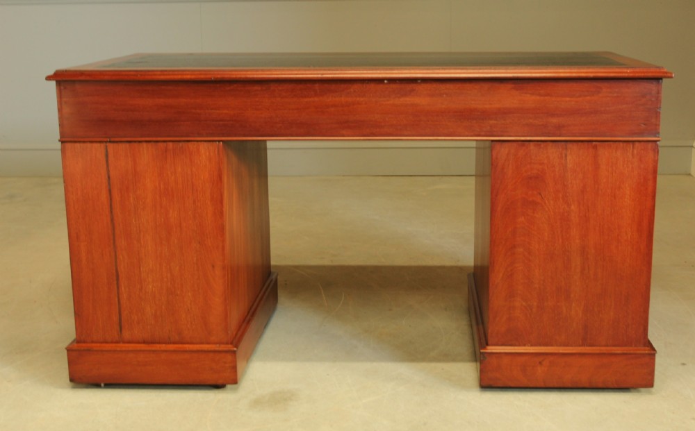 A 19th century Victorian mahogany twin pedestal writing desk View IX