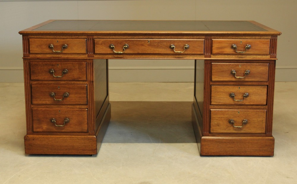 A Large mahogany kneehole writing desk. View V