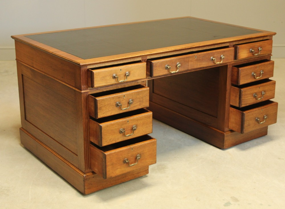 A Large mahogany kneehole writing desk. View VIII
