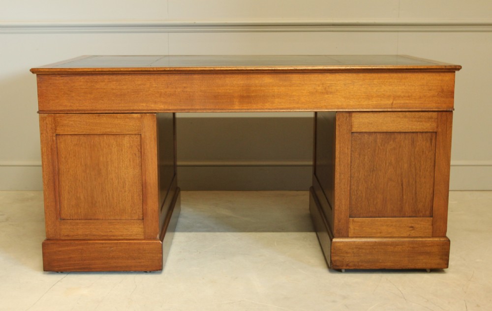 A Large mahogany kneehole writing desk. View XI