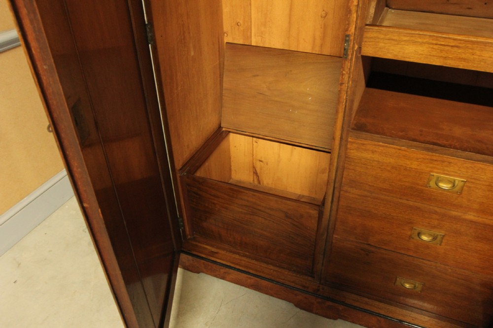 A VICTORIAN BURR WALNUT WARDROBE TRIPLE MIRRORED COMPACTUM. View VI