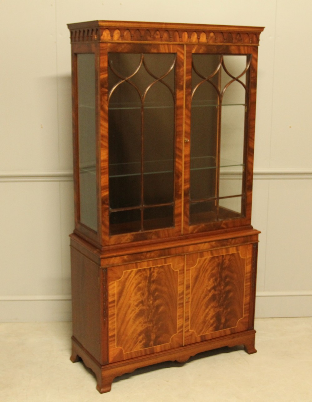 An early 20th-century mahogany glazed display cabinet. View II