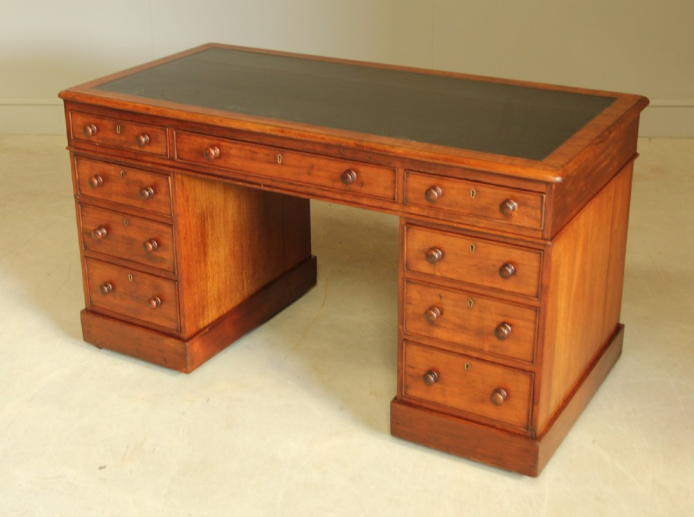 A VICTORIAN MAHOGANY TWIN PEDESTAL DESK  View V