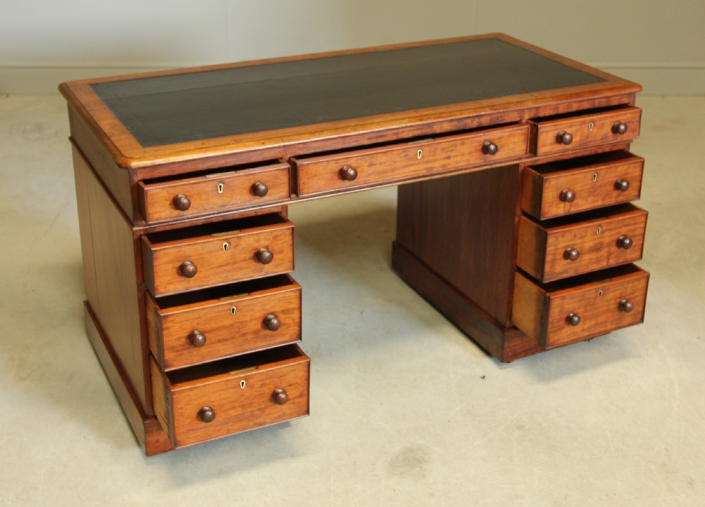 A VICTORIAN MAHOGANY TWIN PEDESTAL DESK  View VI
