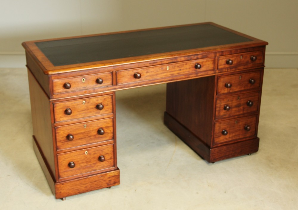 A VICTORIAN MAHOGANY TWIN PEDESTAL DESK  View VII