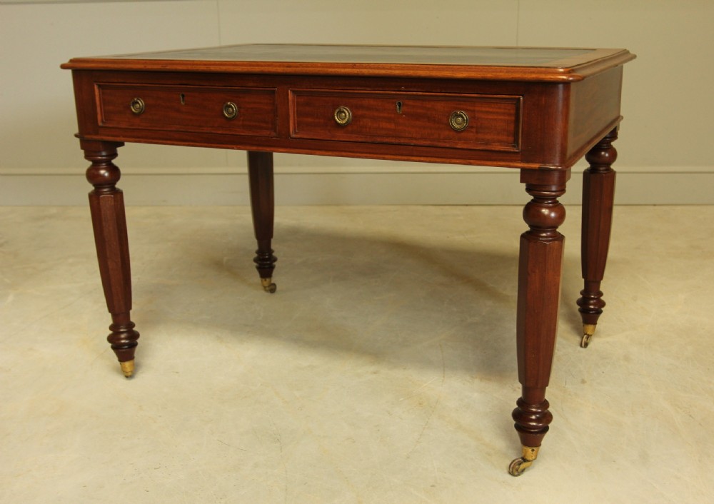 A Victorian mahogany writing table.  View III