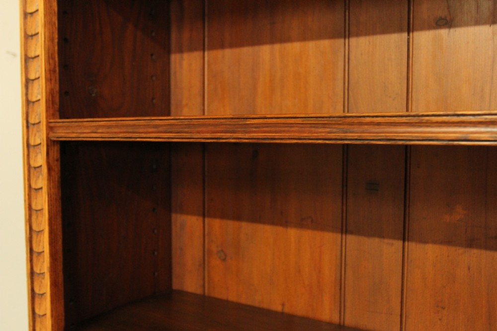 A VICTORIAN AESTHETIC OAK OPEN BOOKCASE. View VII