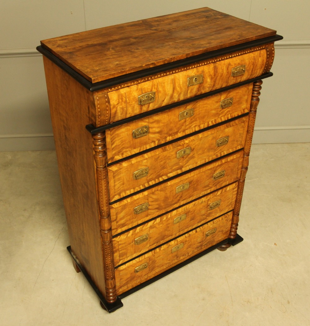A 20TH CENTURY SWEDISH BIRCH CHEST OF DRAWERS. View VI