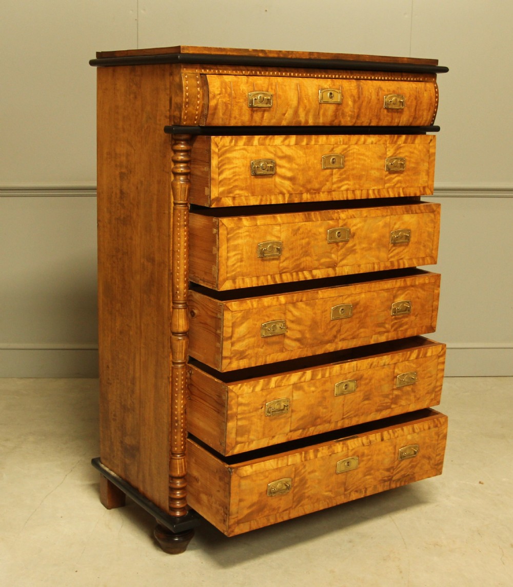 A 20TH CENTURY SWEDISH BIRCH CHEST OF DRAWERS. View VIII