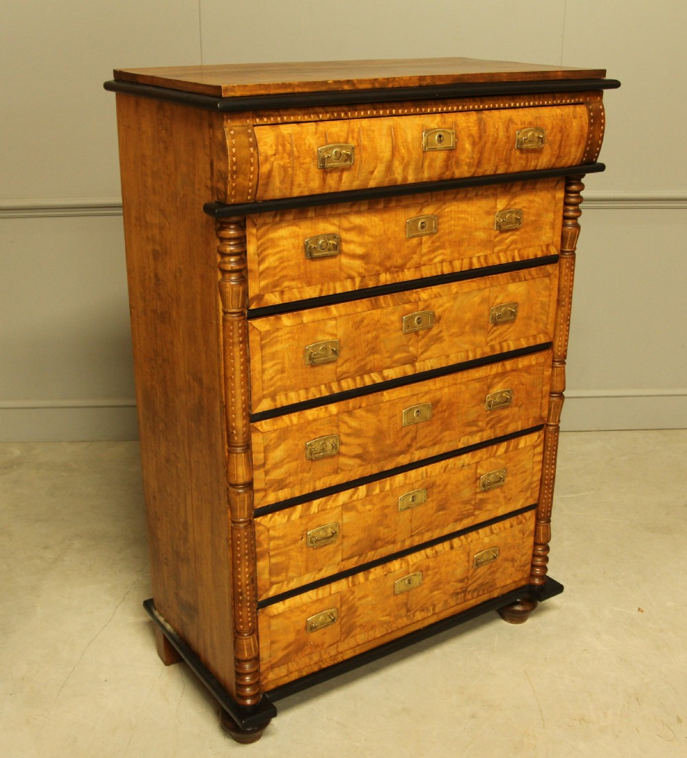 A 20TH CENTURY SWEDISH BIRCH CHEST OF DRAWERS. View IX
