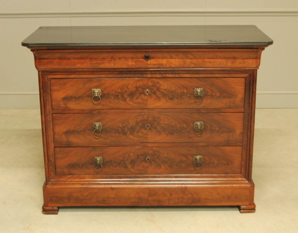 A 19TH CENTURY FRENCH MAHOGANY CHEST OF DRAWERS View II
