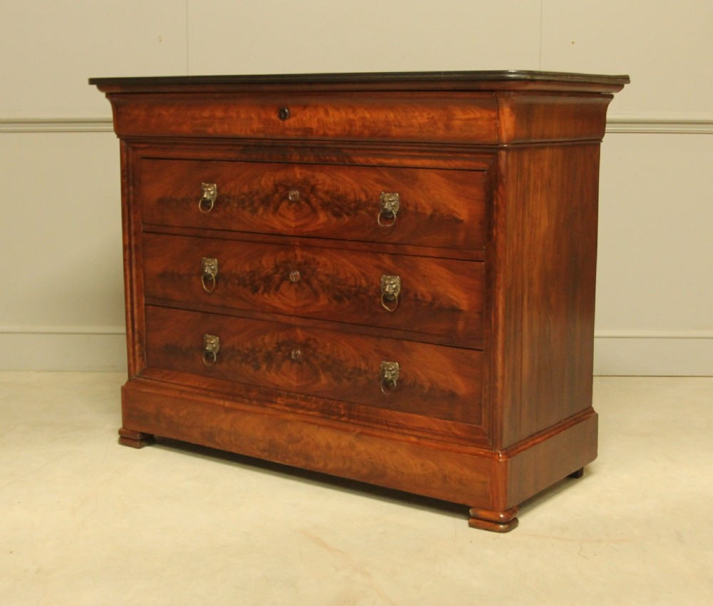 A 19TH CENTURY FRENCH MAHOGANY CHEST OF DRAWERS View VI