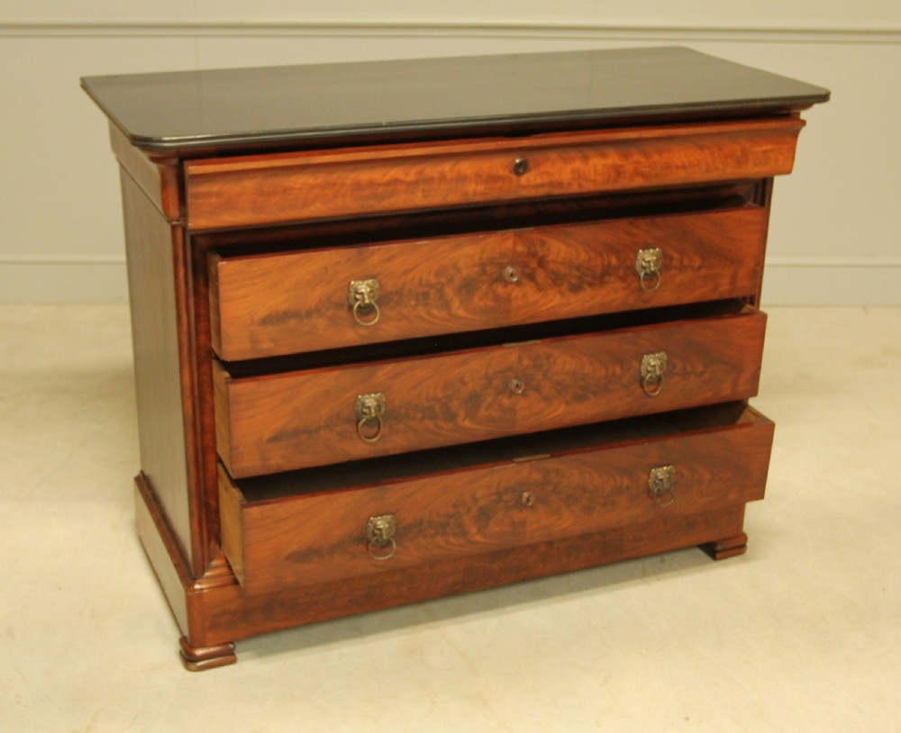 A 19TH CENTURY FRENCH MAHOGANY CHEST OF DRAWERS View IX