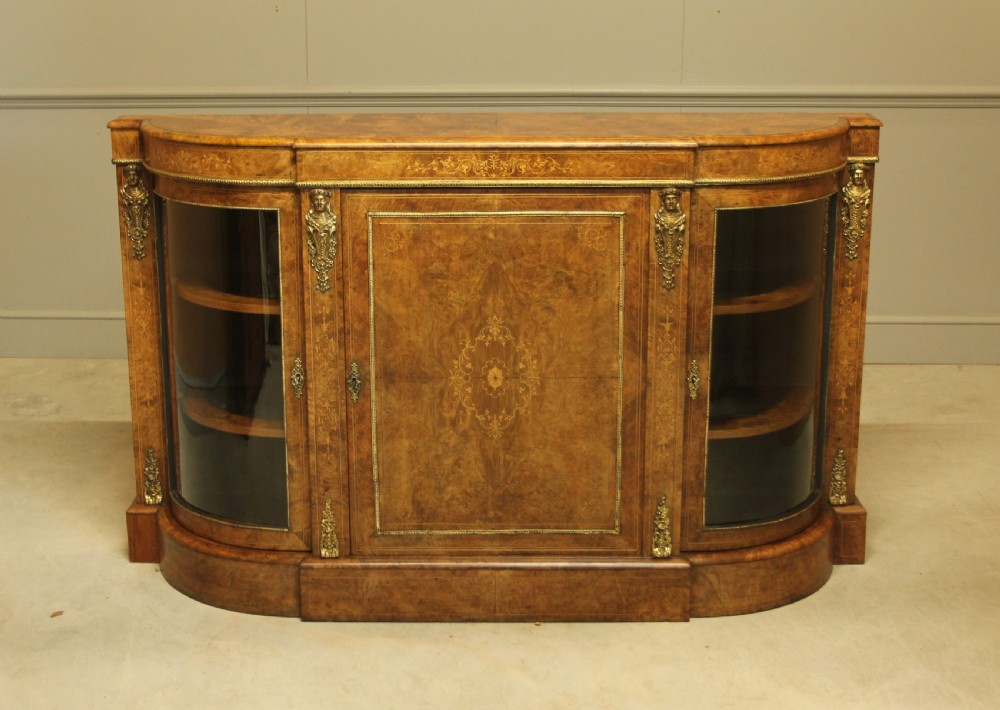 A VICTORIAN BURR WALNUT CREDENZA  View VI