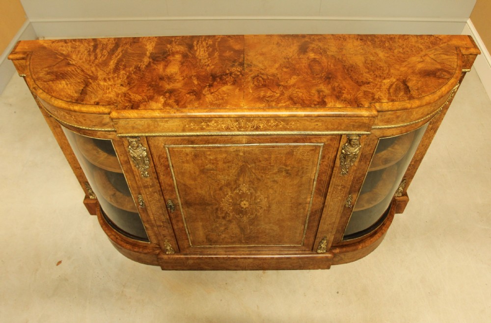 A VICTORIAN BURR WALNUT CREDENZA  View VII