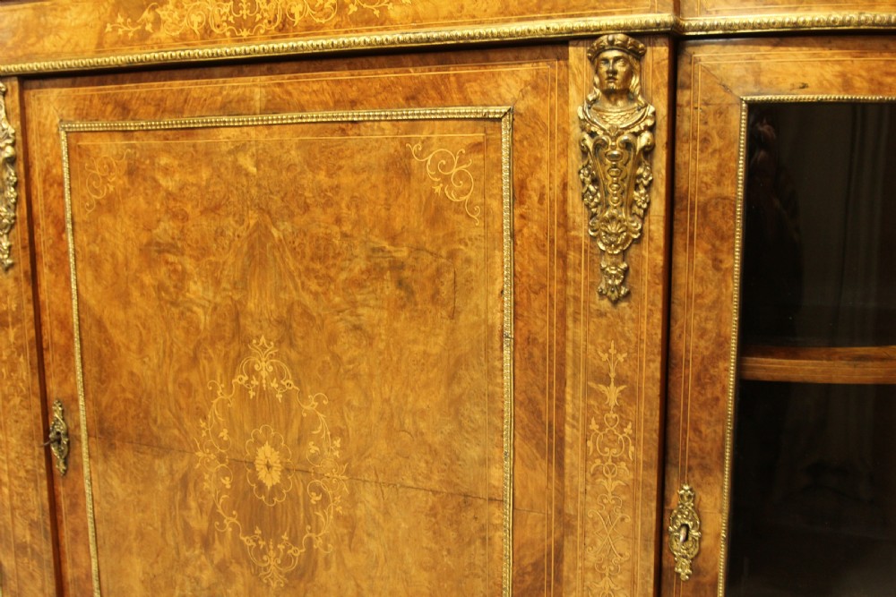 A VICTORIAN BURR WALNUT CREDENZA  View IX