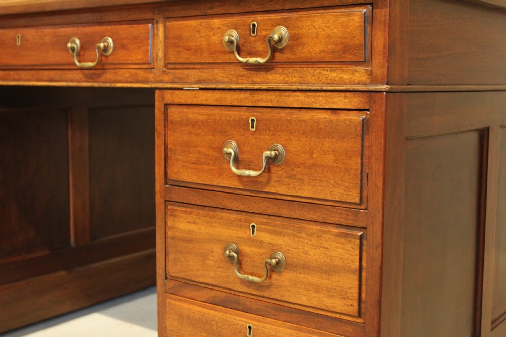  Elegant 20th Century Mahogany Twin Pedestal Desk View V