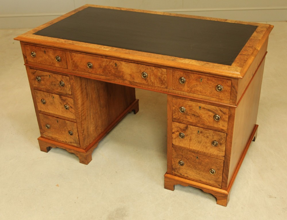 A VICTORIAN BURR WALNUT WRITING DESK. View VI
