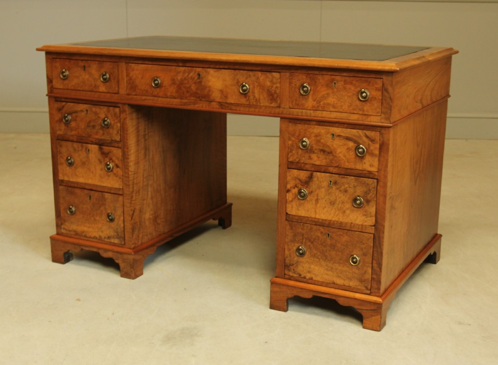 A VICTORIAN BURR WALNUT WRITING DESK. View VII