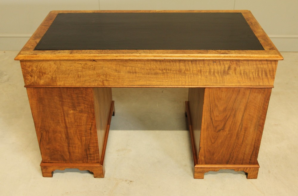 A VICTORIAN BURR WALNUT WRITING DESK. View X