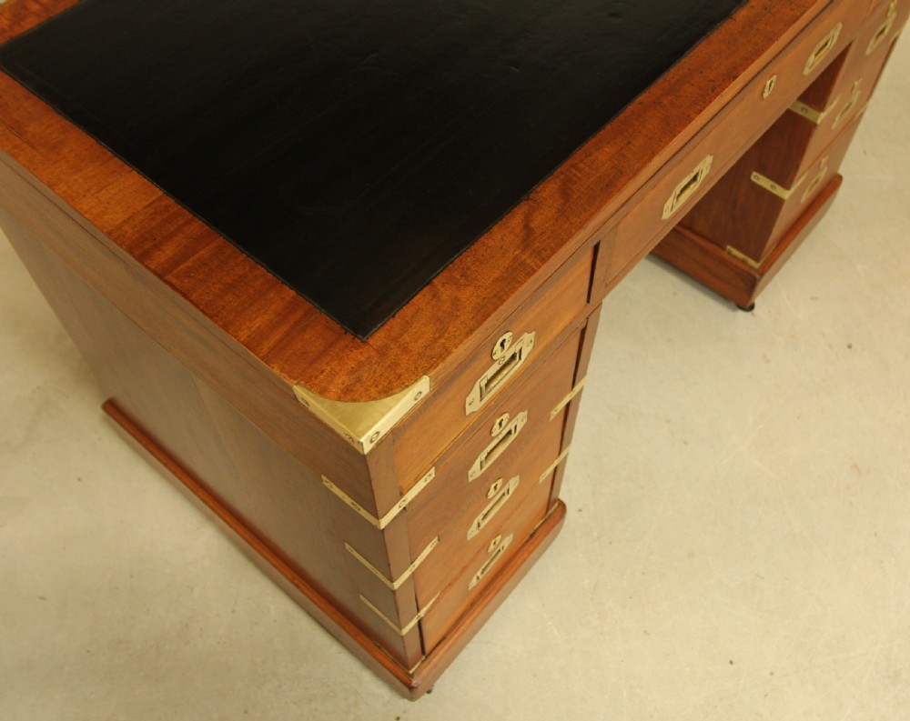 A MAHOGANY MILITARY CAMPAIGN DESK View IX