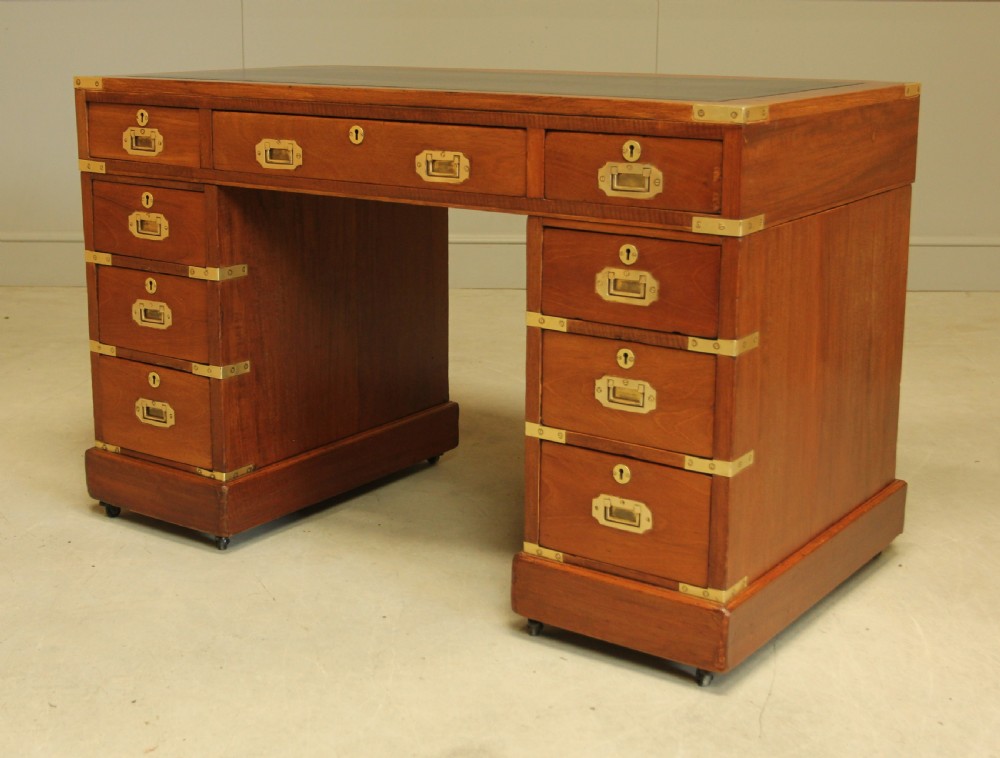 A MAHOGANY MILITARY CAMPAIGN DESK View XI