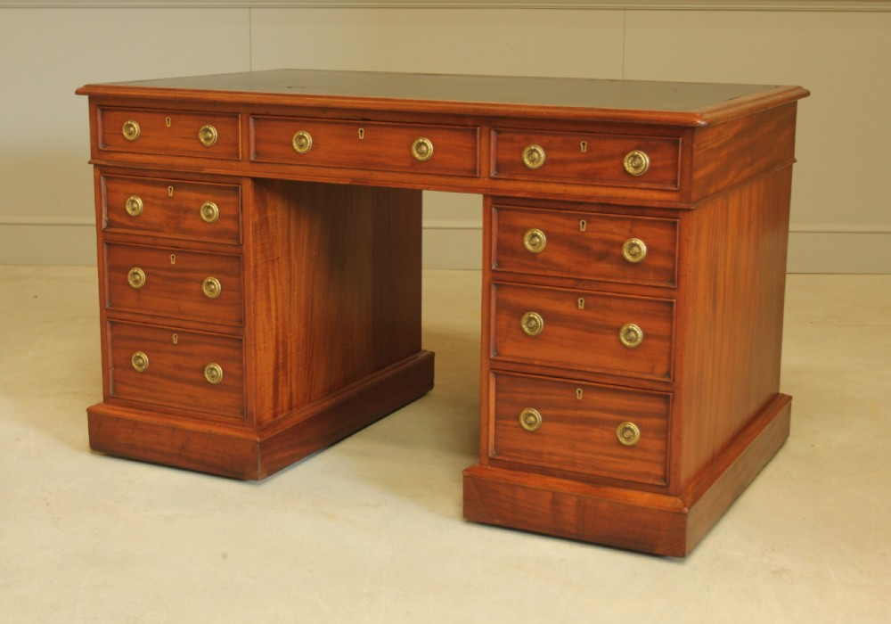A VICTORIAN MAHOGANY WRITING DESK. View VIII