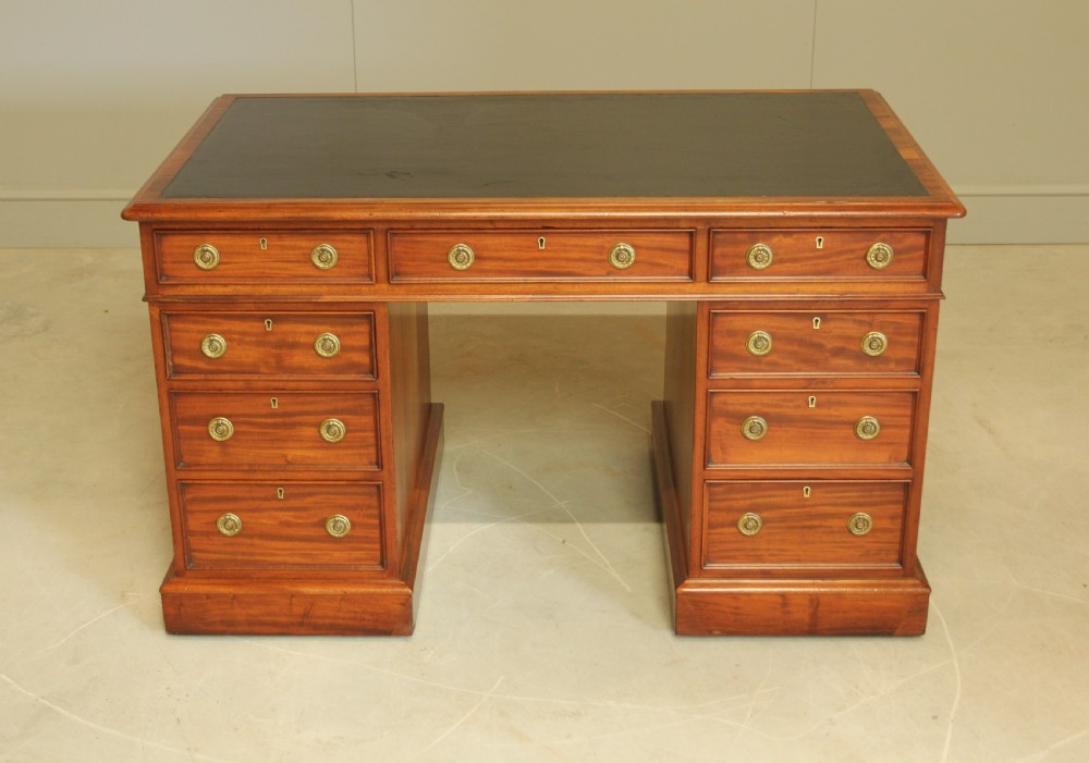 A VICTORIAN MAHOGANY WRITING DESK. View X