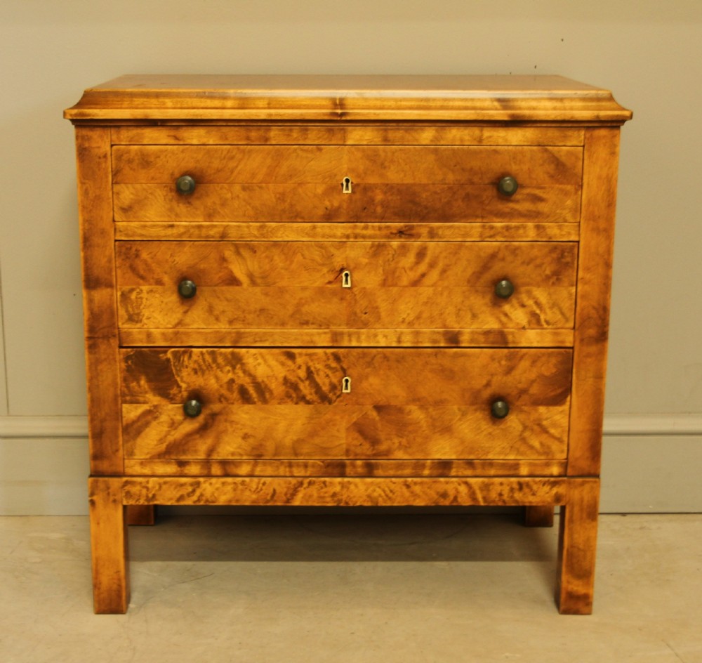 an early 20th-century Danish birch bedside chest of drawers View III