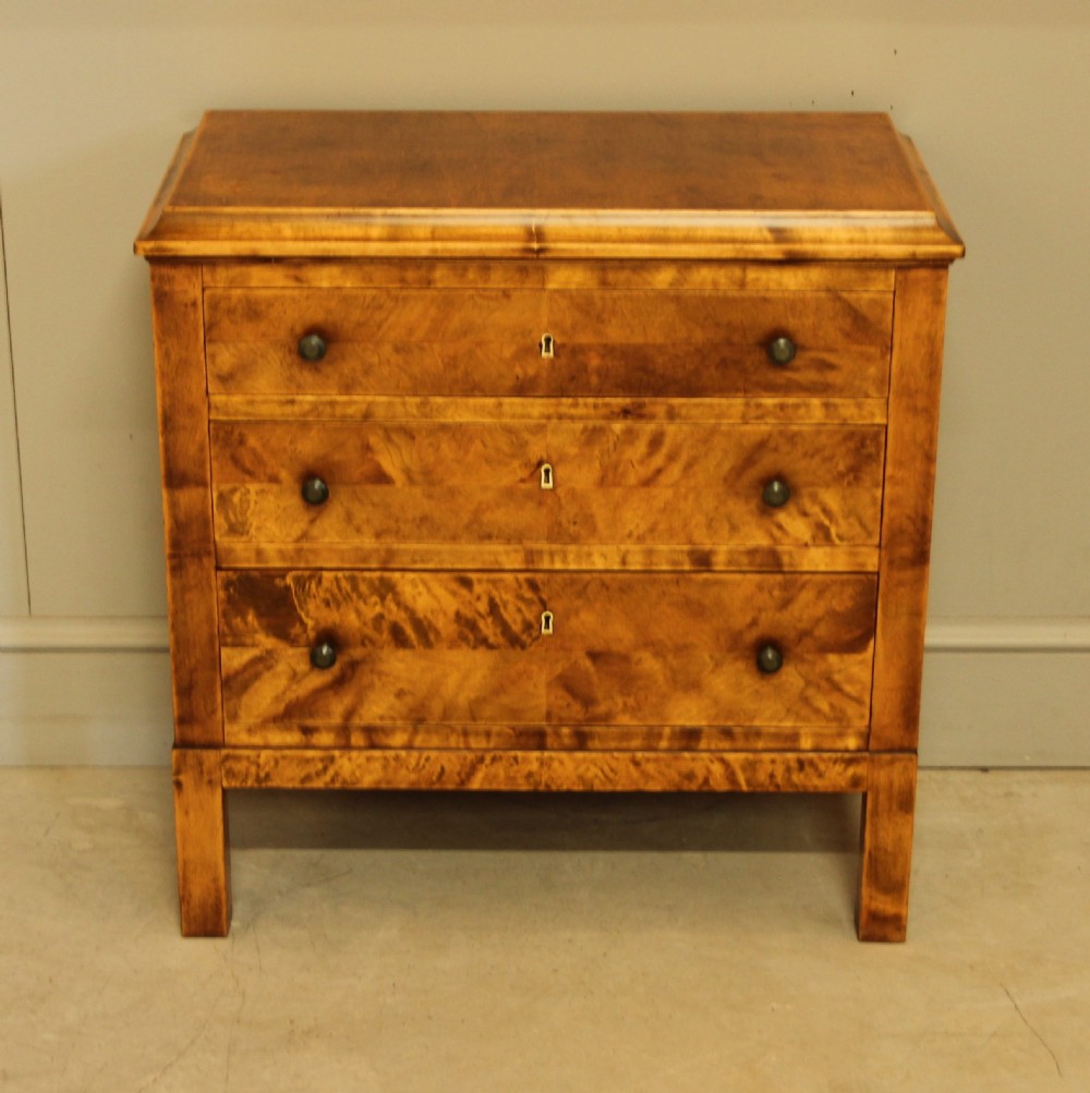an early 20th-century Danish birch bedside chest of drawers View IV