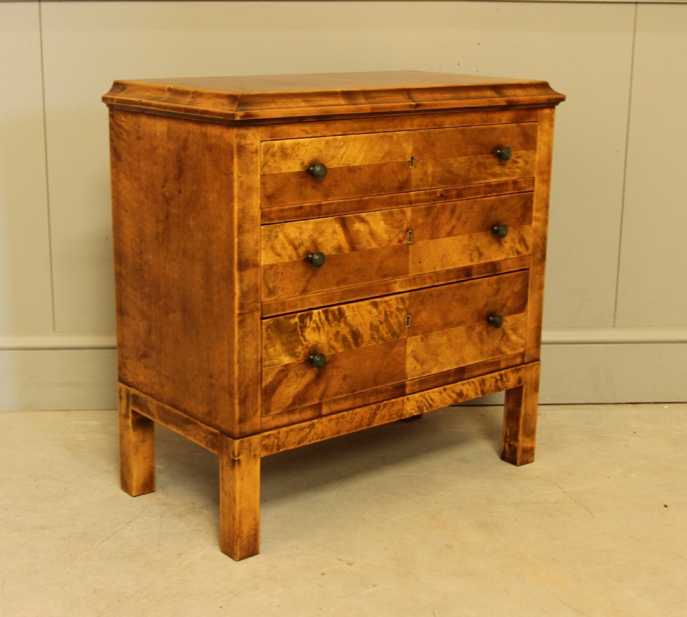 an early 20th-century Danish birch bedside chest of drawers View VI