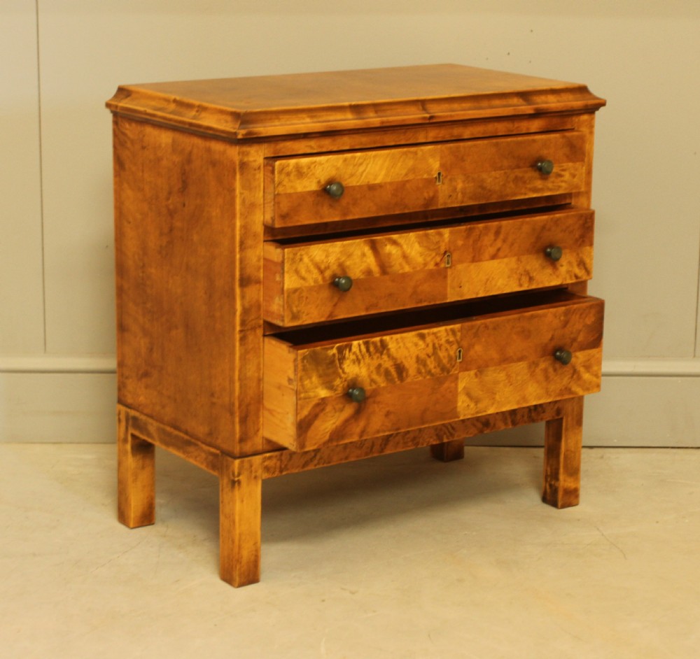 an early 20th-century Danish birch bedside chest of drawers View VII