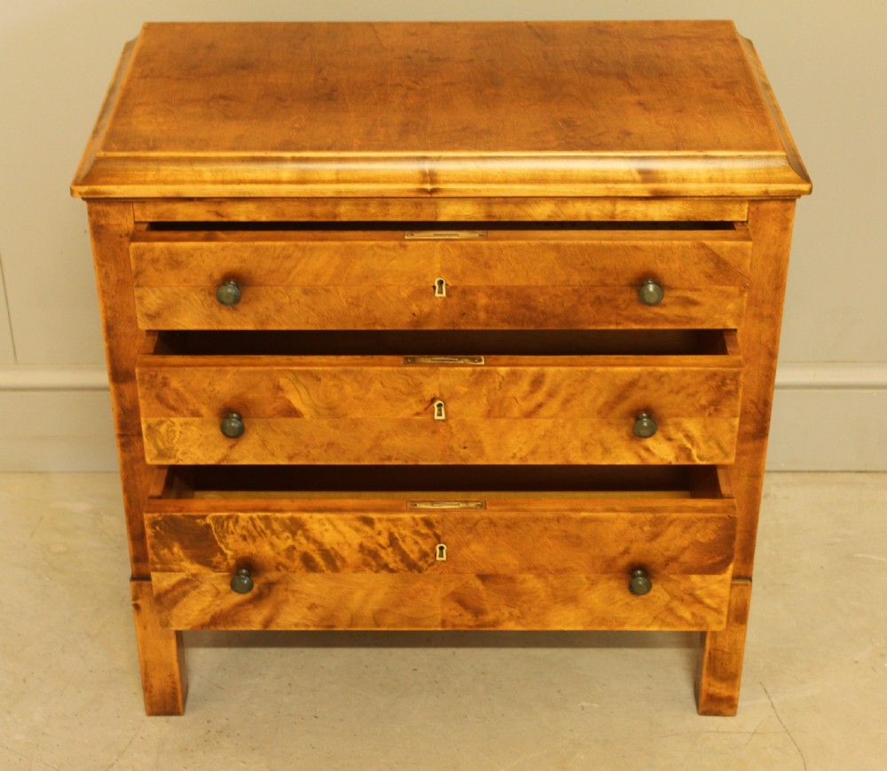 an early 20th-century Danish birch bedside chest of drawers View VIII