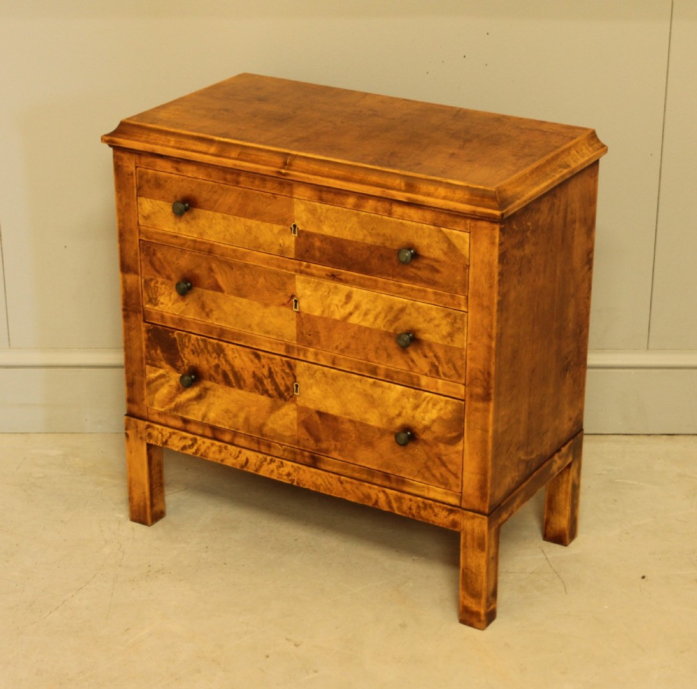 an early 20th-century Danish birch bedside chest of drawers View IX