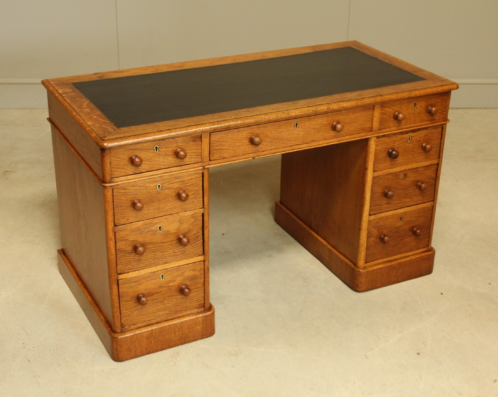 A Victorian Oak Twin Pedestal Desk
 View II