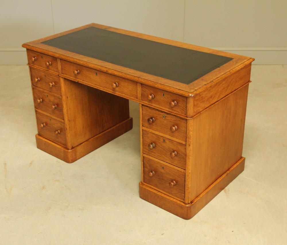 A Victorian Oak Twin Pedestal Desk
 View III