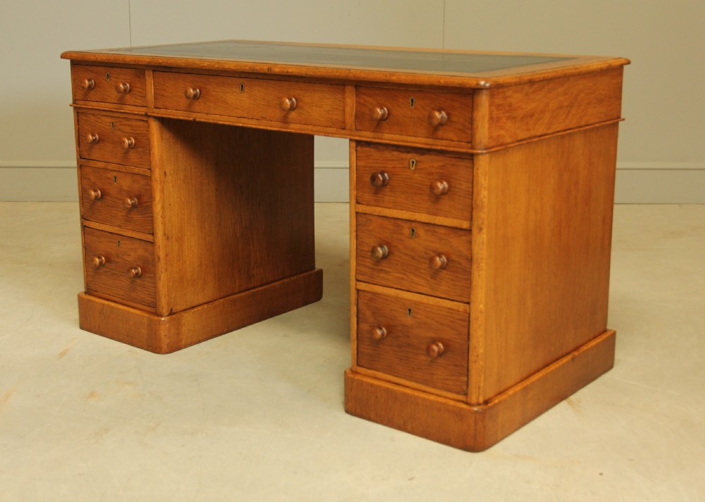 A Victorian Oak Twin Pedestal Desk
 View V