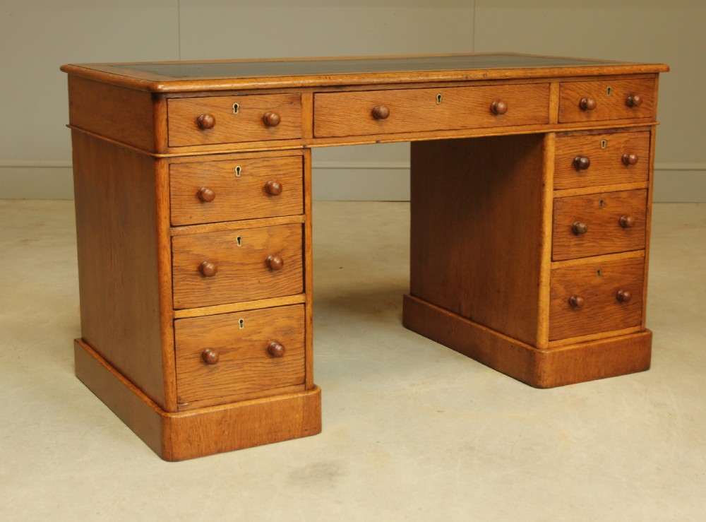 A Victorian Oak Twin Pedestal Desk
 View VI