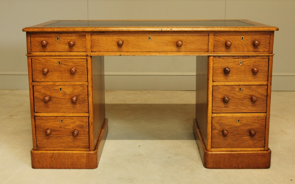 A Victorian Oak Twin Pedestal Desk
 View IX