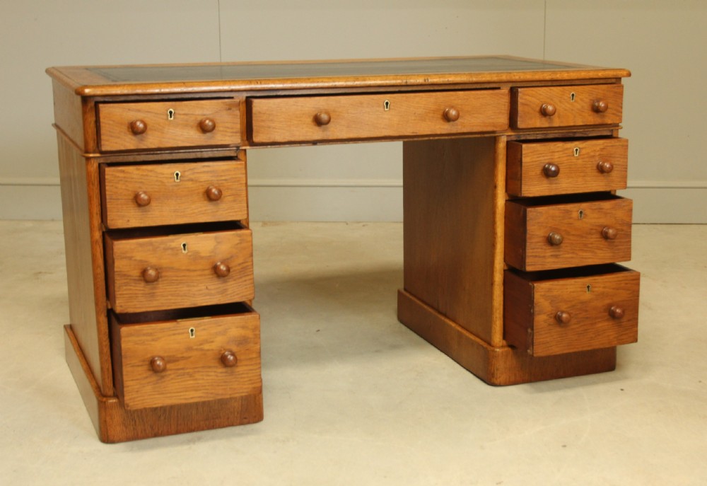 A Victorian Oak Twin Pedestal Desk
 View X