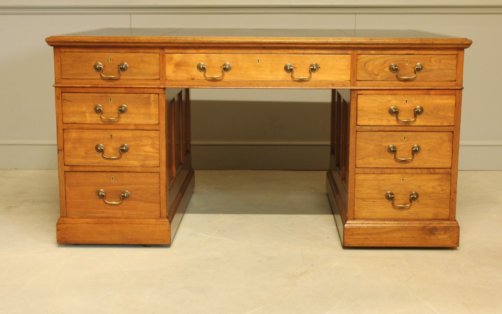 Early 20th Century Walnut Double Pedestal Desk View III