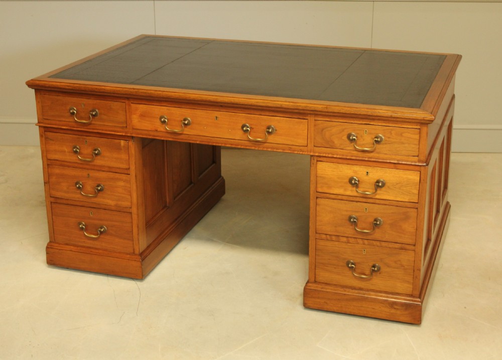 Early 20th Century Walnut Double Pedestal Desk View VII