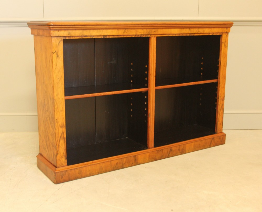 A VICTORIAN WALNUT OPEN BOOKCASE View III
